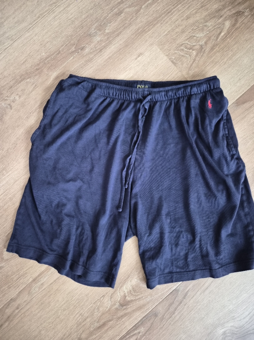 Polo by Ralph Lauren Navy Knit Drawstring Shorts with Pink Pony Medium